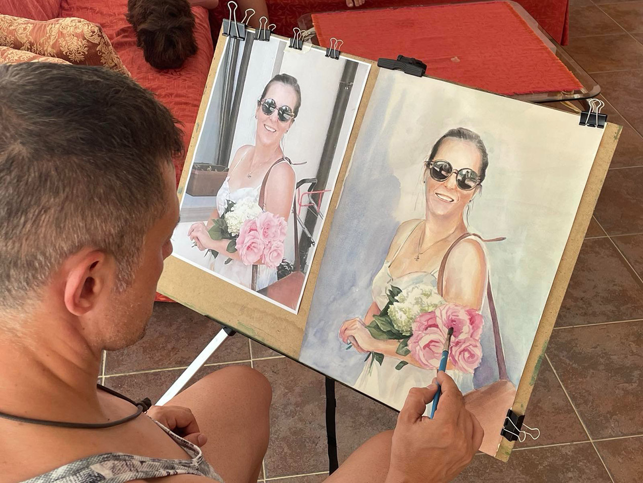 Watercolor portrait 35x50cm